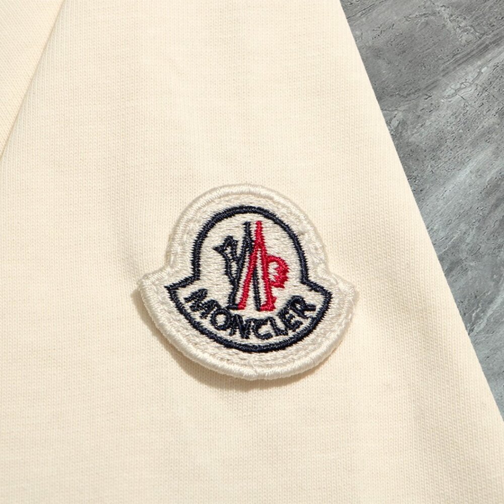 Moncler Tan Short Sleeve Tee with Classic Crew Neck - Picture 6 of 6
